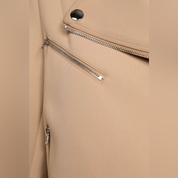 LULUS Living On the Edge Taupe Moto Jacket - Size Large - Picture 5 of 10